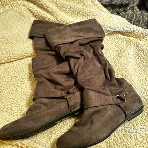 Nine West Dark Brown Slouchy Boots